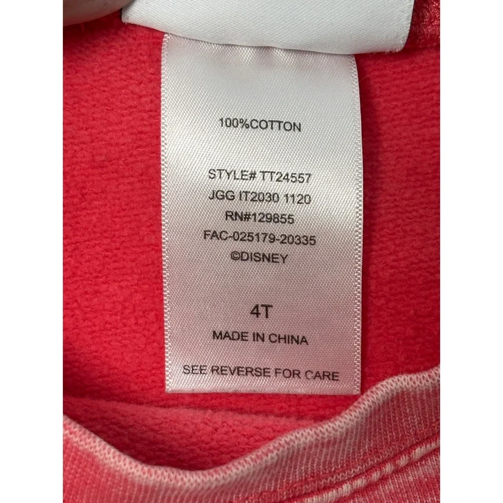 Disney 4T Mickey Mouse Sweatshirt Kids Red Excellent Acid Wash Walt Disney World